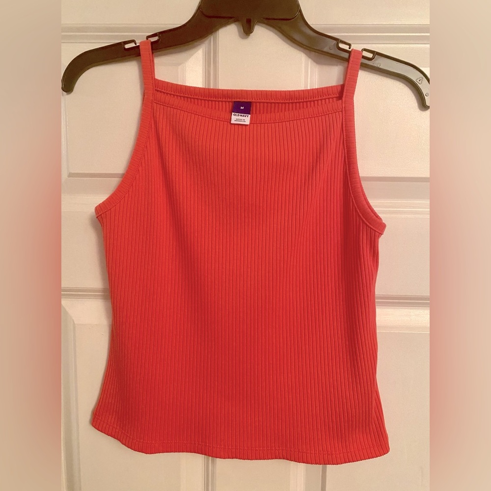 Old Navy Ribbed Tank Top, Coral, Medium